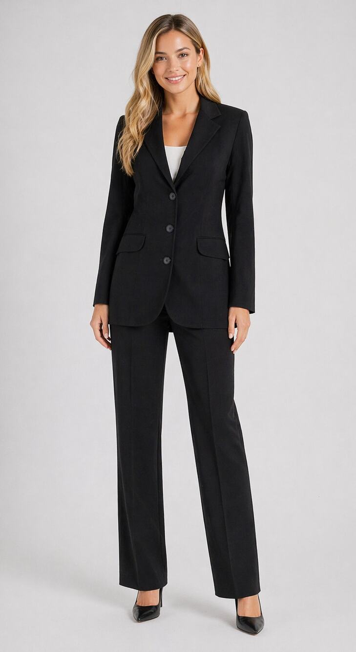 Akris 100% Wool Long Sleeve Blazer Jacket Black Womens Size 14 Button Front